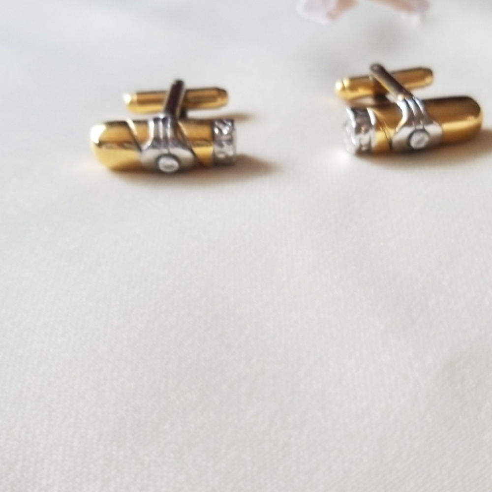 Goldtone with silver accents cufflinks